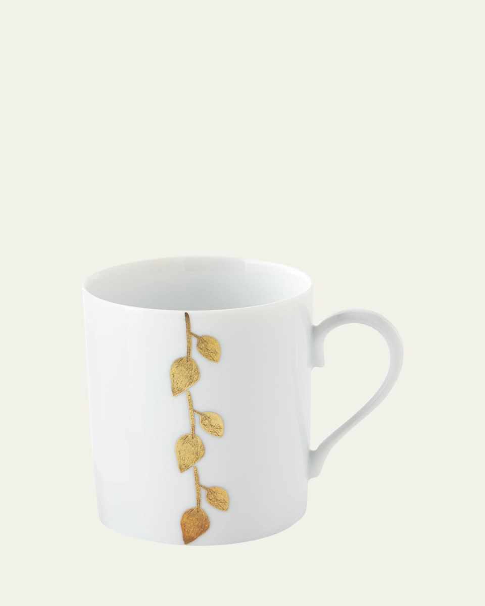 Daphne Gold-Leaf Mug, White
